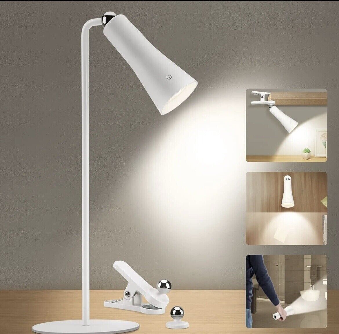 MAGNATIC Desk LIGHT Rechargeable and Detachable 3 in 1 USB TORCH Black