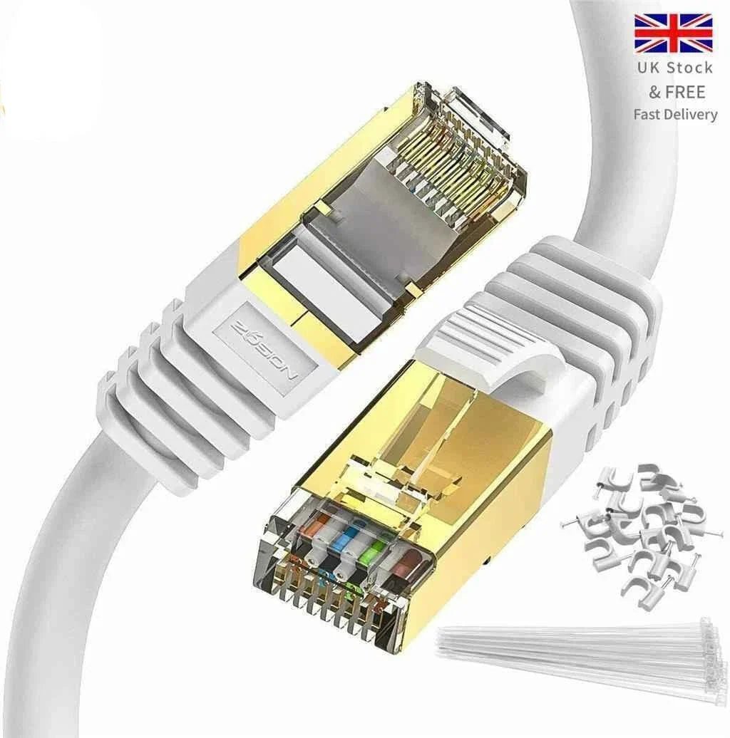 Network Cable RJ45 CAT8 40Gbps Network Gold Plated Fast Internet Patch Lead - Freesat Spares