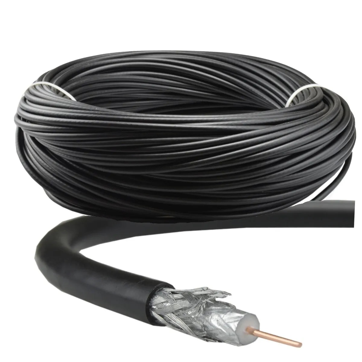 Satellite Freesat Digital TV Aerial Coax Cable Coaxial Lead RG6 75ohm Black - Freesat Spares