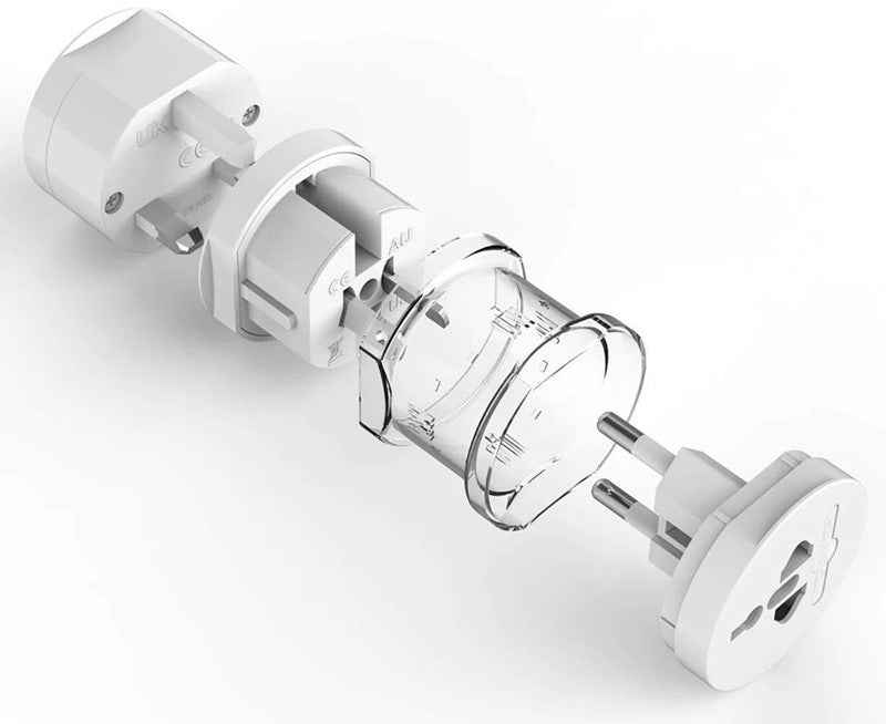 Travel Plug Universal Worldwide Charger Power Adapter US, EU, UK, AU - White - Freesat Spares