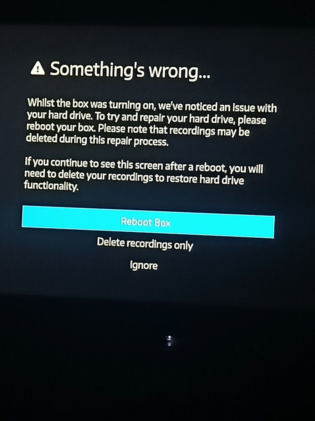 My Freesat Box Says Something s Wrong Resetting Doesn t Work My freesat box says something s wrong resetting doesn t work