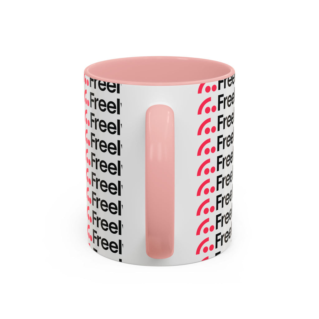 Freely UK TV Pattern Accent Coffee Mug — 11/15oz Repeating Logo Ceramic Mug