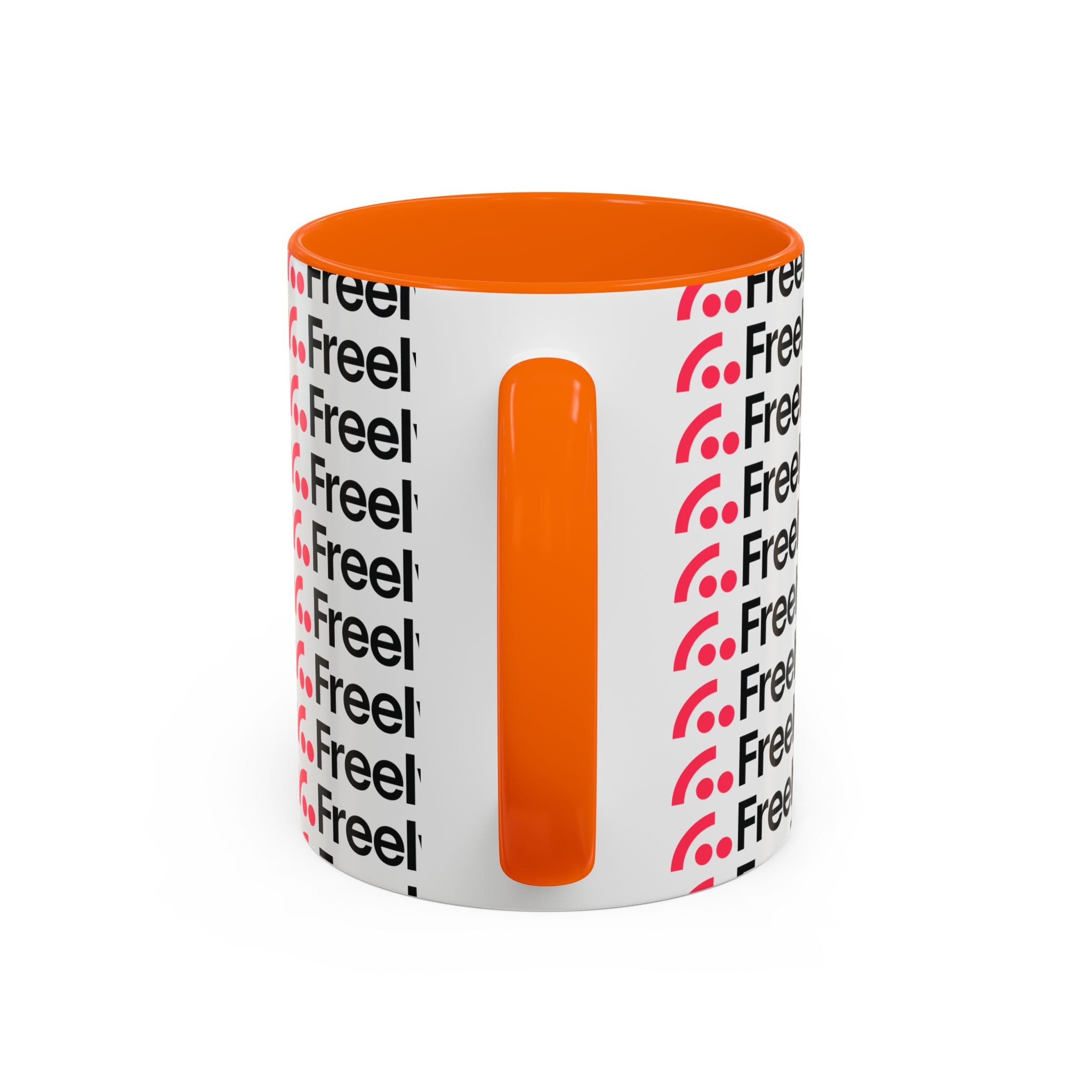 Freely UK TV Pattern Accent Coffee Mug — 11/15oz Repeating Logo Ceramic Mug