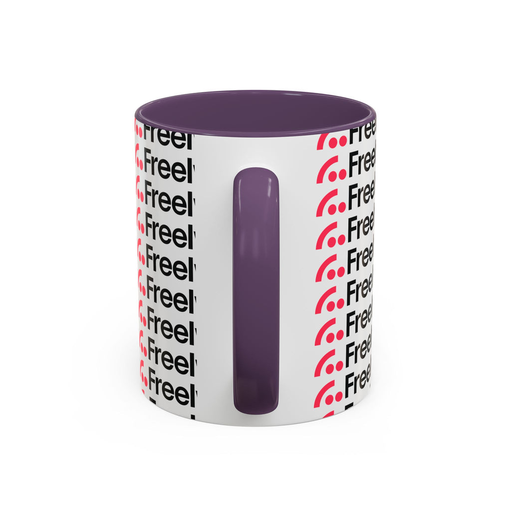 Freely UK TV Pattern Accent Coffee Mug — 11/15oz Repeating Logo Ceramic Mug