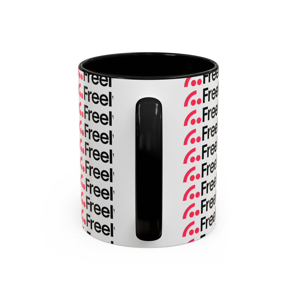 Freely UK TV Pattern Accent Coffee Mug — 11/15oz Repeating Logo Ceramic Mug