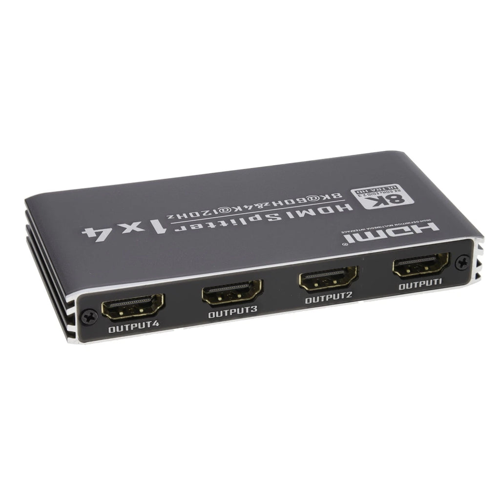 Hdmi 2.1 Splitter 2/4 Way 1 Device to 2/4 Displays with Smart Edid 8K 60Hz HDMI 2.1