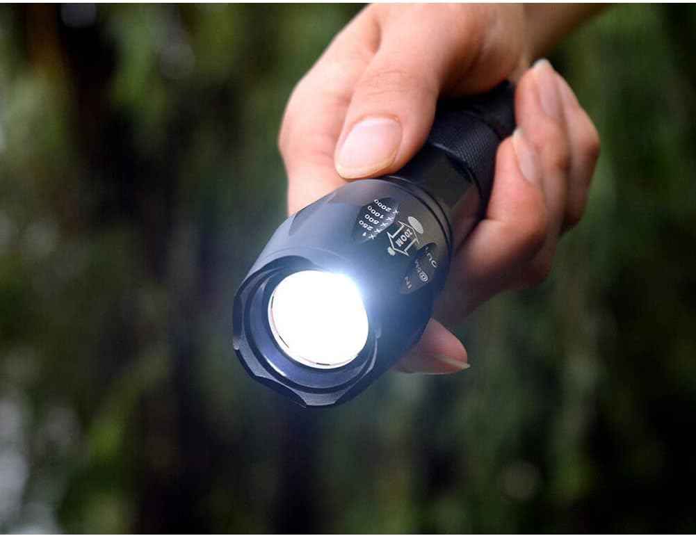 Bright Flashlight Torches with 4-Slot Charger and 4 Rechargeable Batteries