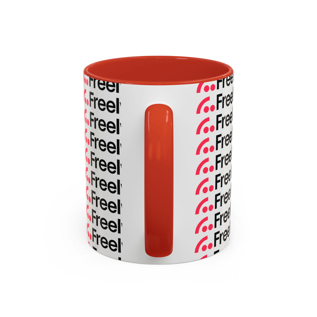 Freely UK TV Pattern Accent Coffee Mug — 11/15oz Repeating Logo Ceramic Mug