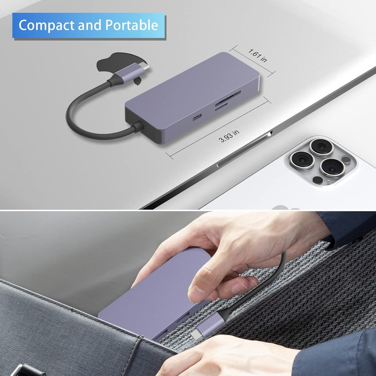 USB C Docking Station 7 IN 1 HDMI 4K USB 3.0 USB-A/C SD/TF Card Reader & More
