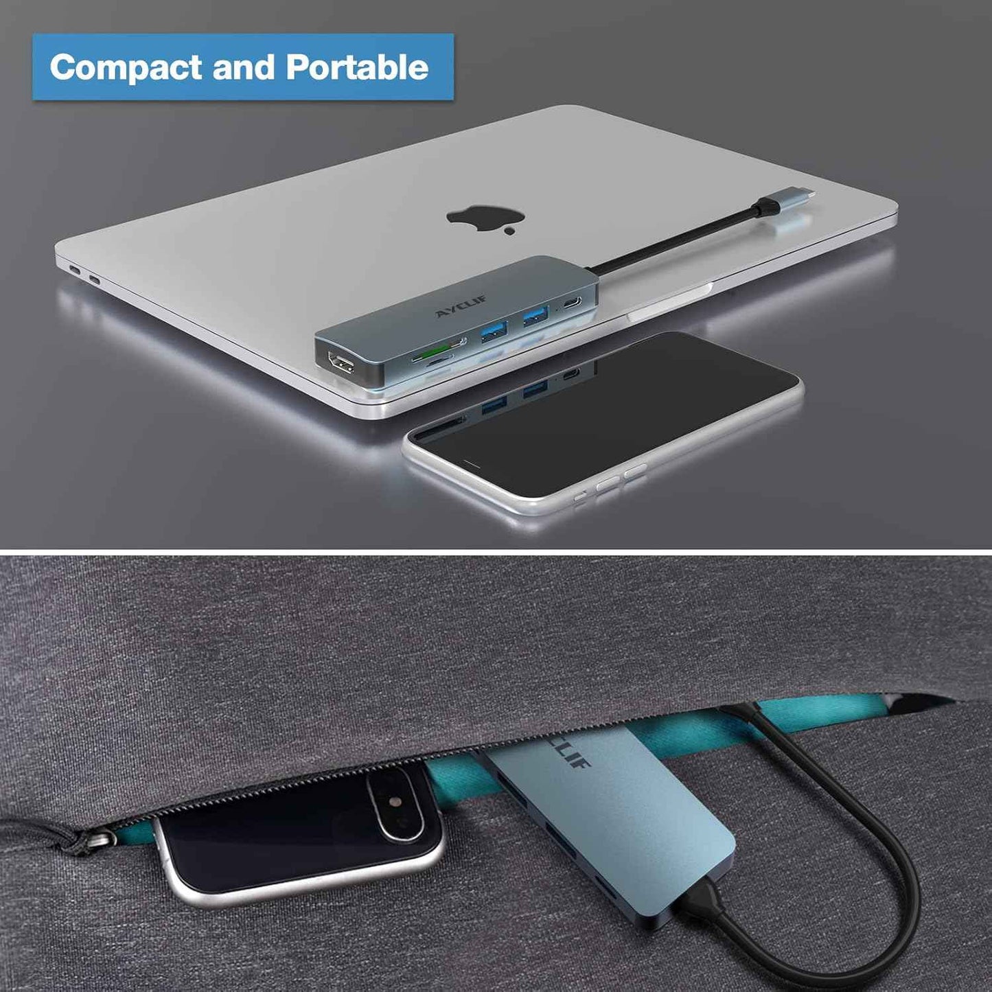 Docking Station 6 in 1 with 4K HDMI Output PD 100W USB 3.0 TF Card Reader