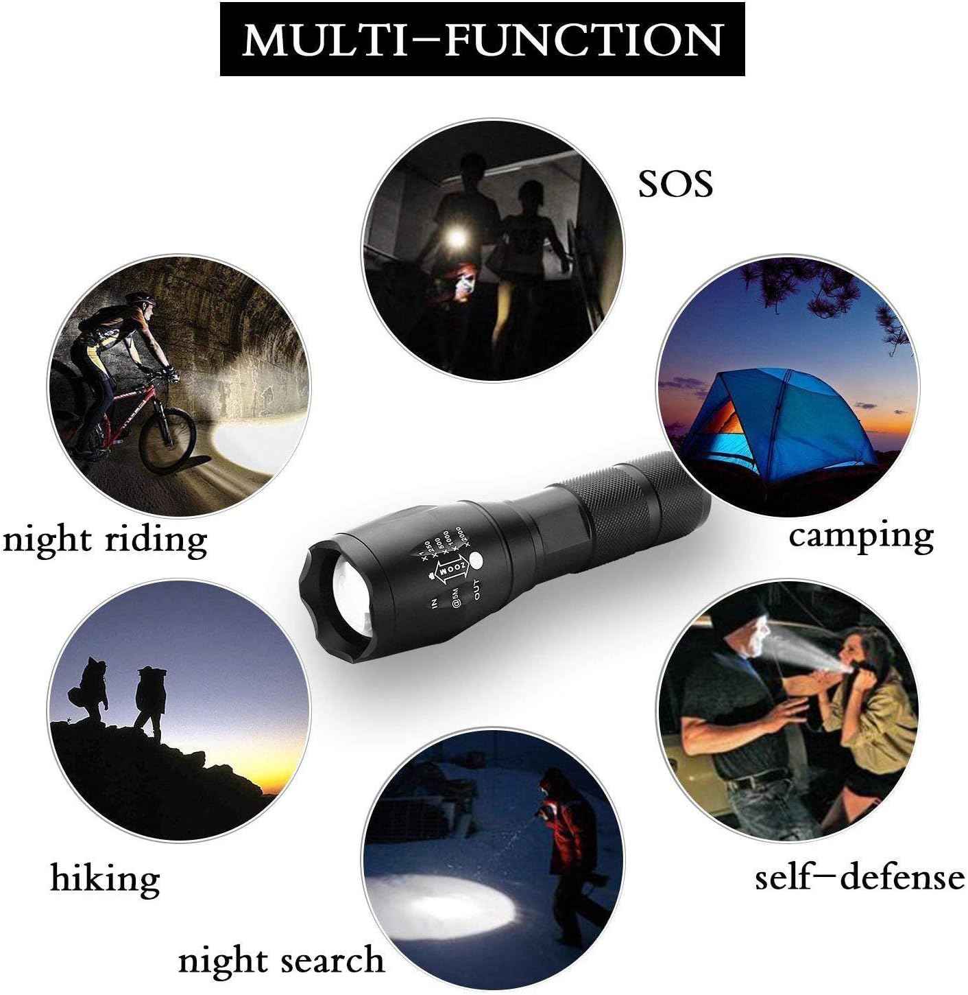 Bright Flashlight Torches with 4-Slot Charger and 4 Rechargeable Batteries