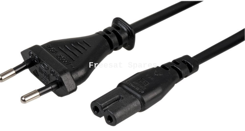 FREESAT BIG BOY Power Pack 230V 4 Amp lead style power cable with EU plug and two-pin connector