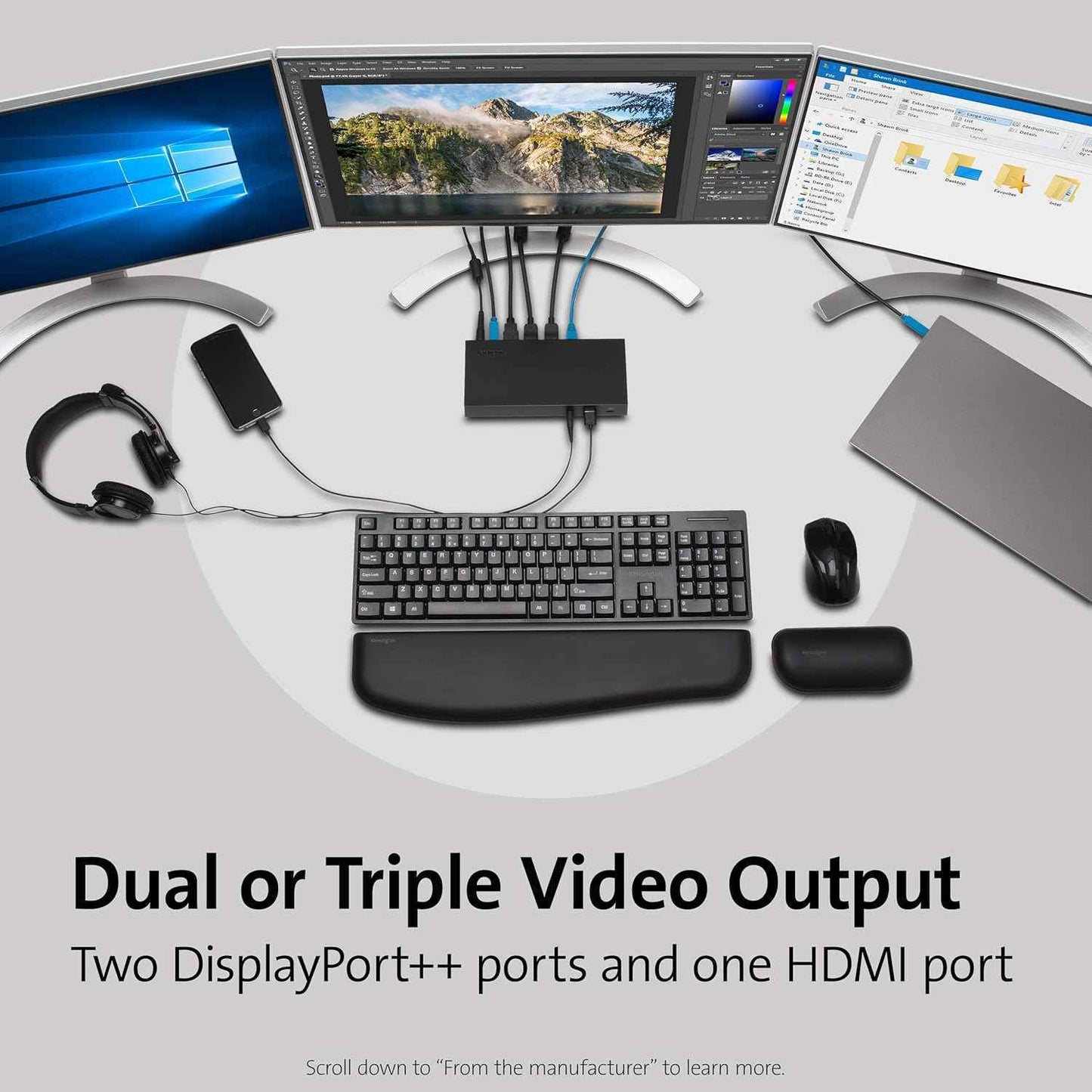 Kensington Universal Docking Station Triple Display Hub for MacBook and Windows