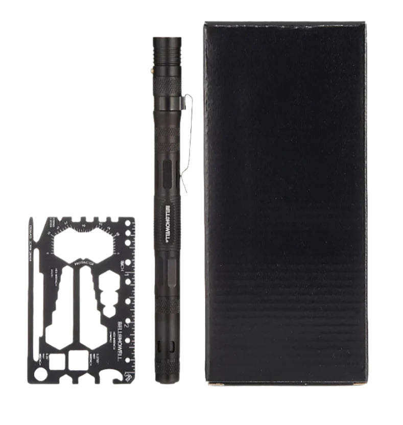 Tac Pen Multi Functional 9 in 1 High Grade Aluminium With Wallet Card Tool 2 pk