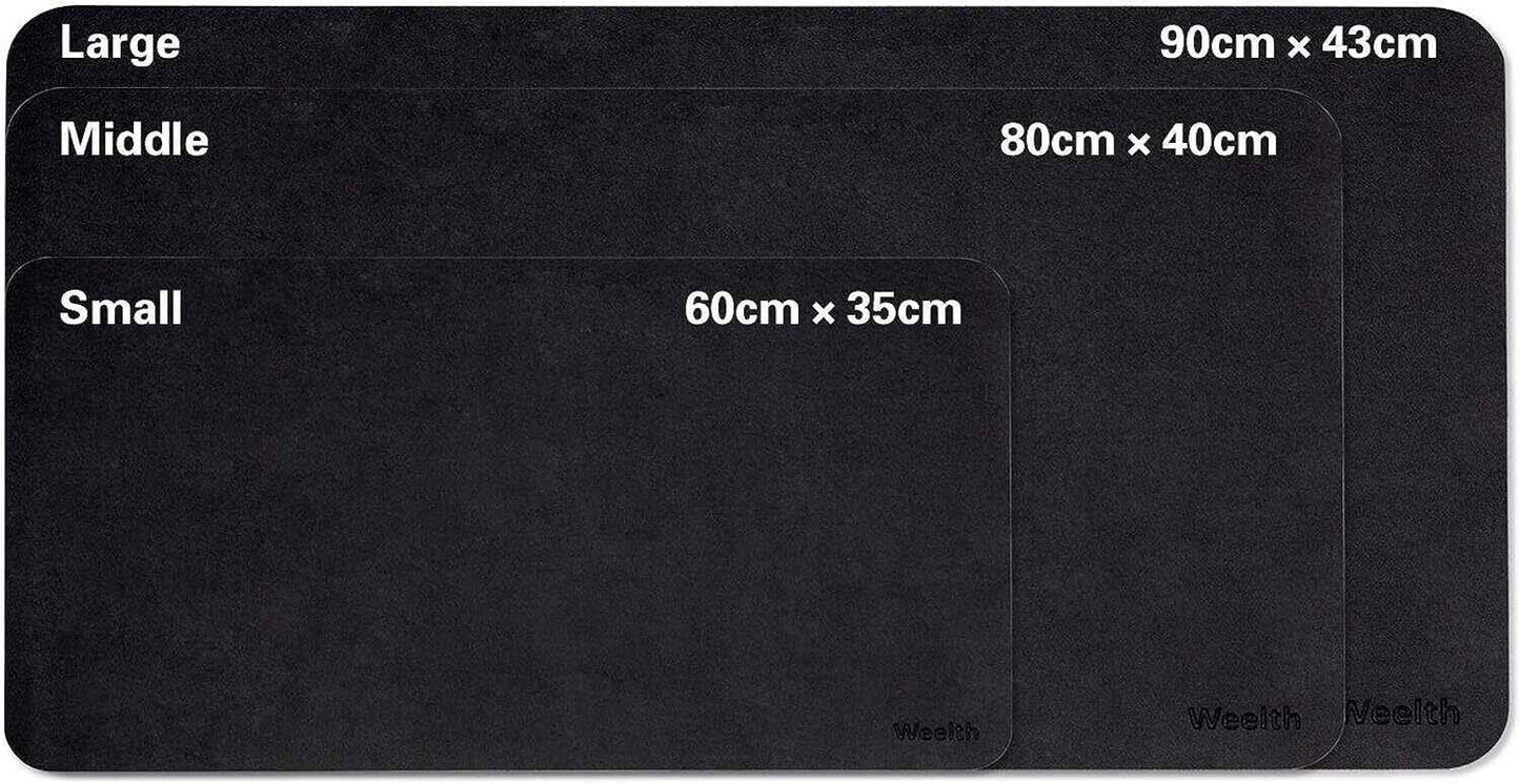 Desk Protector Faux Leather Reversible for Office and Home Black & Red 80cm*40cm