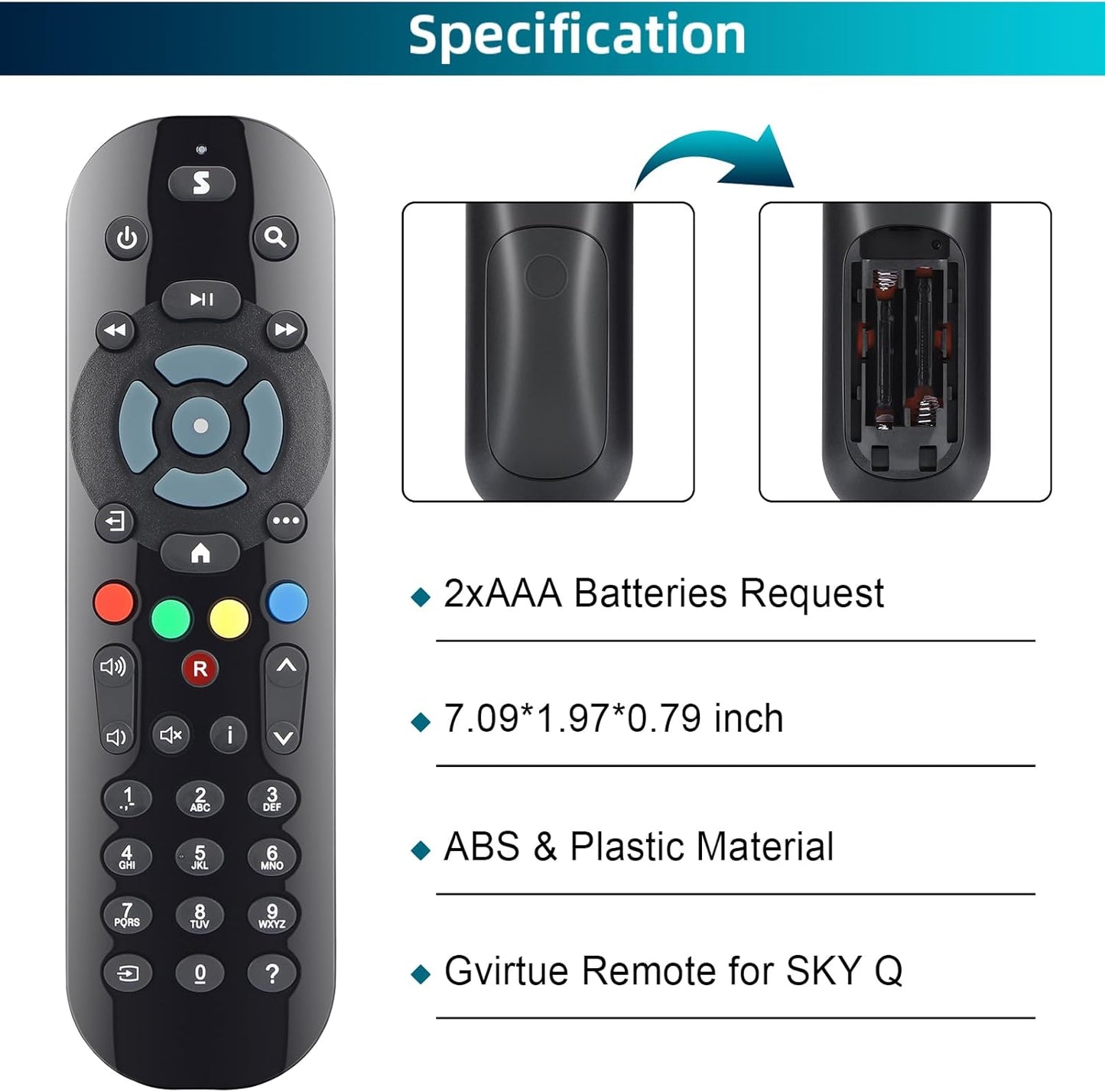 SKY Q Remote Control For Q Satellite Receiver Infrared Type [Brand New]