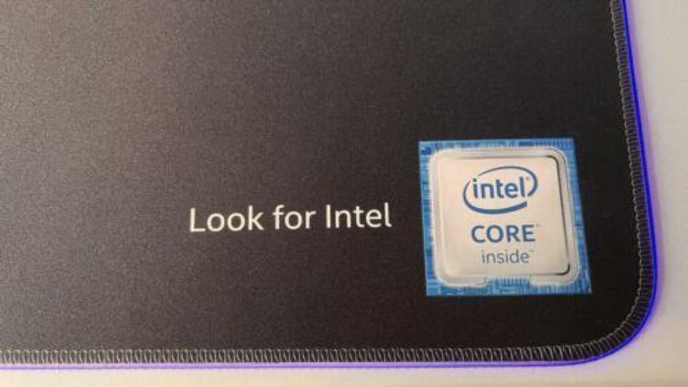 Gaming Mouse Pad Intel Blue Led Light-Up Anti Slip 36.5X25.5cm for PC and Laptop