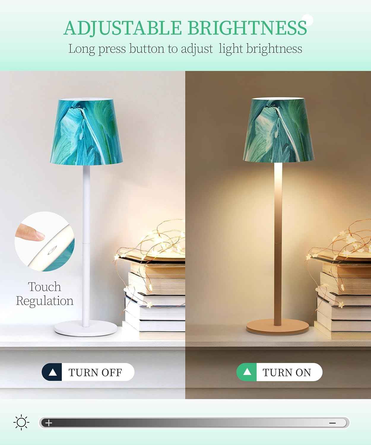 Cordless LED Table Lamp Rechargeable Light IP54 Touch Dimmable Various Colours - Freesat Spares