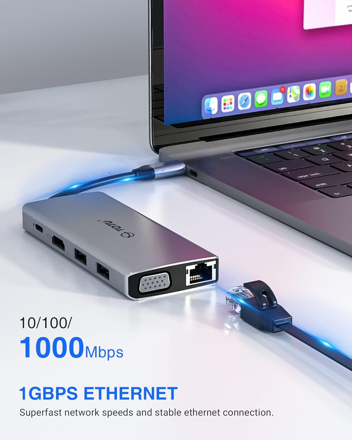 Docking Station 11 - in - 1 Adapter with Ethernet 4K HDMI VGA USB3.0 USB2.0 SD/TF - Freesat Spares