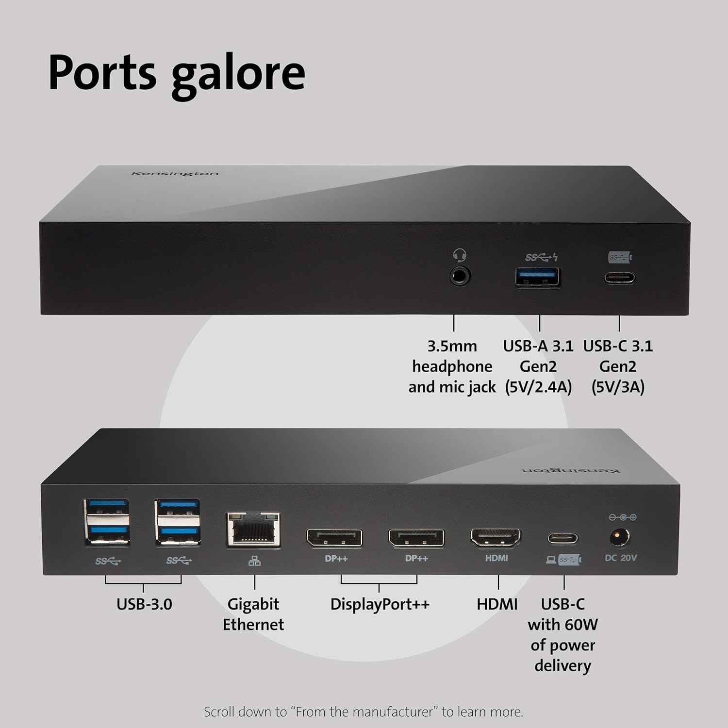 Kensington Universal Docking Station Triple Display Hub for MacBook and Windows - Freesat Spares