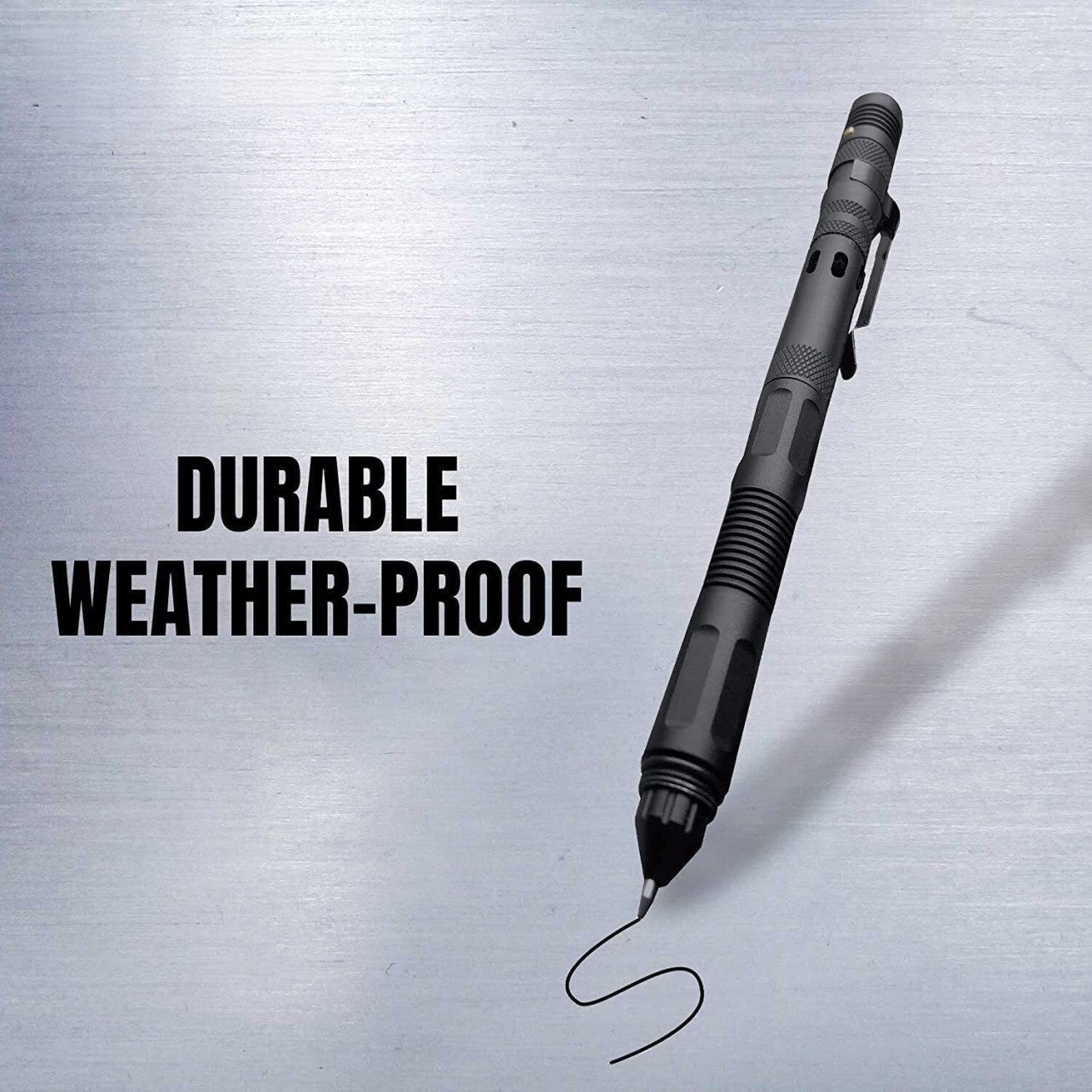 Multi Functional Tac Pen 9 in 1 High Grade Aluminium With Wallet Tool Card - Freesat Spares