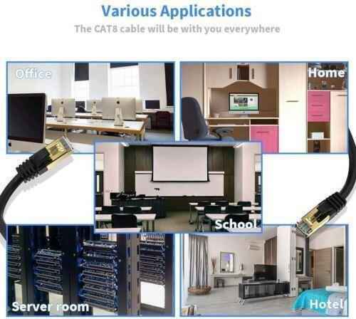 Network Cable RJ45 CAT8 40Gbps Network Gold Plated Fast Internet Patch Lead - Freesat Spares