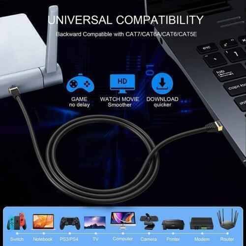 Network Cable RJ45 CAT8 40Gbps Network Gold Plated Fast Internet Patch Lead - Freesat Spares
