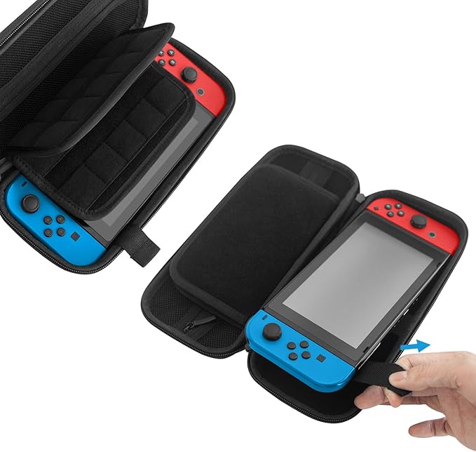 Nintendo Switch Carry Case 20 Game Cartridge Holders Plus Space for Joycons etc - Freesat Spares