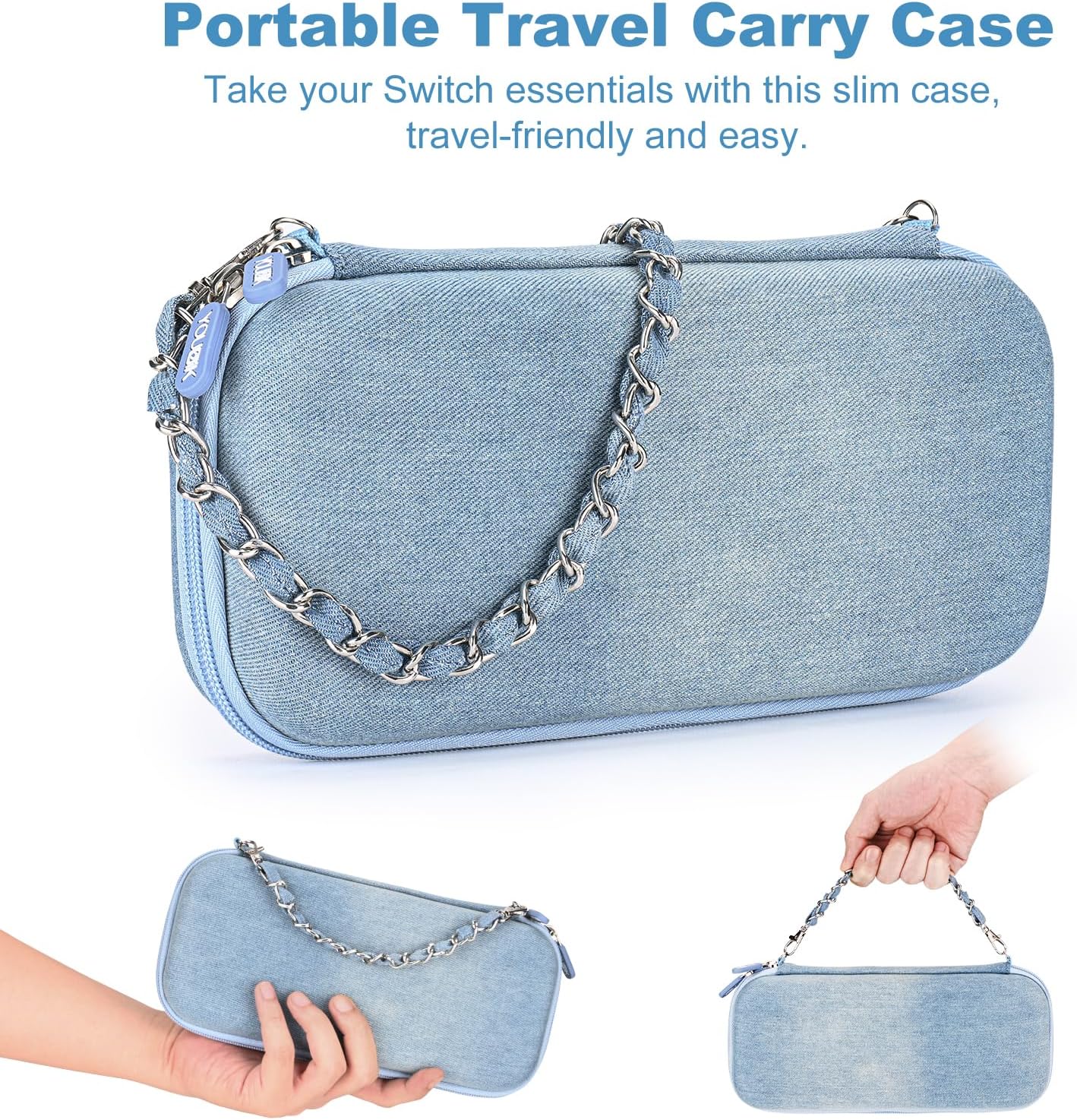 Nintendo Switch Case 13 in 1 Switch Accessories Denim Case with 9 Card Slots - Freesat Spares