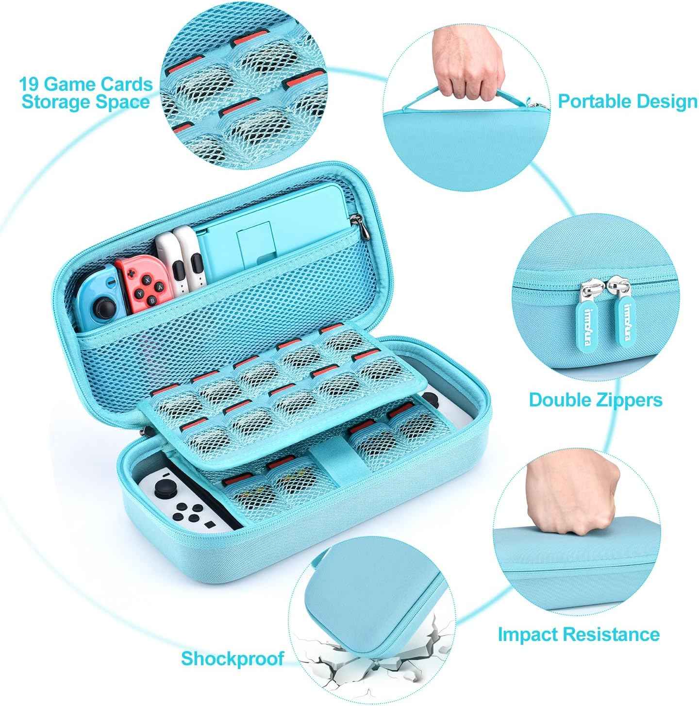 Nintendo Switch OLED Case 19 - in - 1 Bundle Carrying Case With Loads of Extras! - Freesat Spares