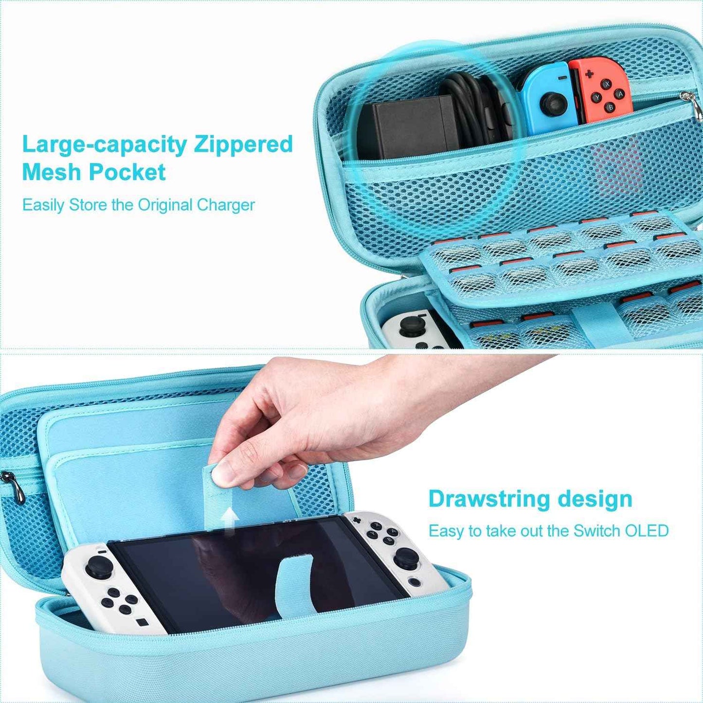 Nintendo Switch OLED Case 19 - in - 1 Bundle Carrying Case With Loads of Extras! - Freesat Spares