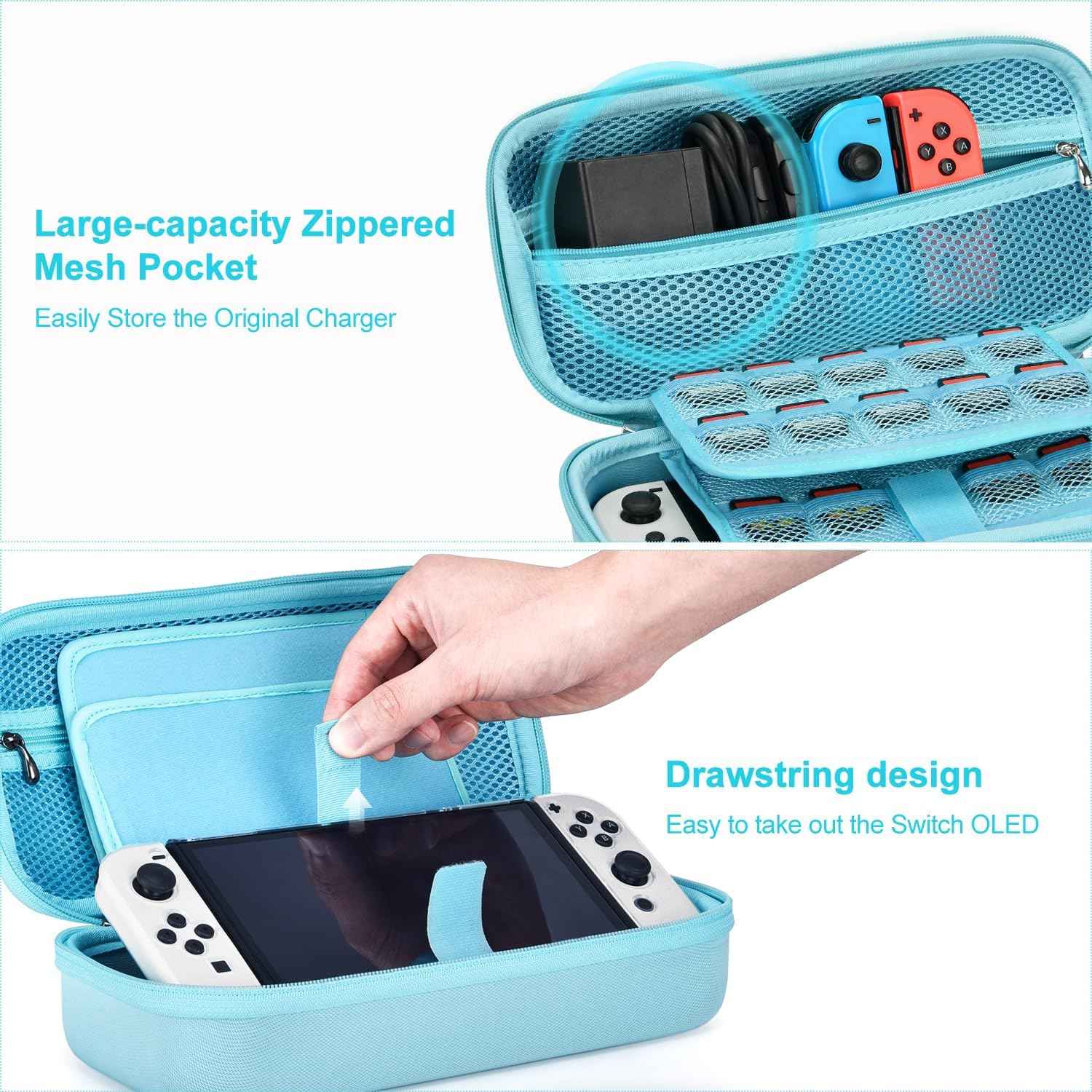 Nintendo Switch OLED Case 19 - in - 1 Bundle Carrying Case With Loads of Extras! - Freesat Spares