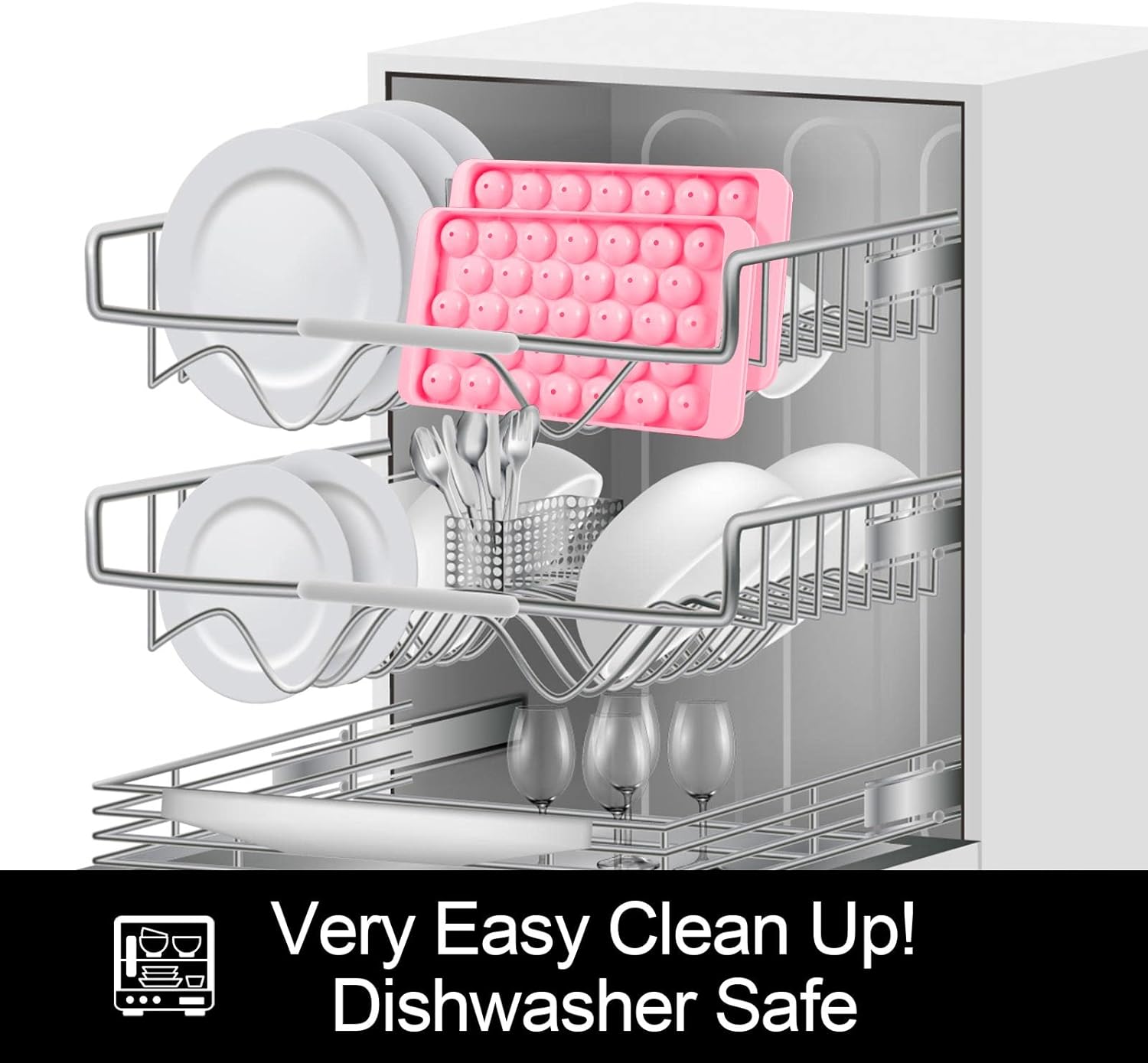 Premium Ice Cube Tray With Container Scoop & Tongs BPA Free Makes 66 Ice Balls - Freesat Spares