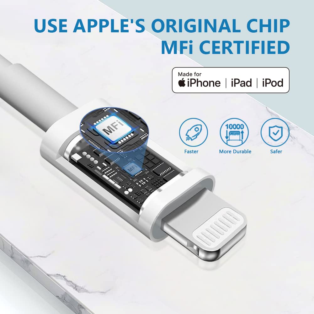 Premium iPhone USB - A to Lightning Charging Cable MFi Certified 2m Each 2 Pack - Freesat Spares