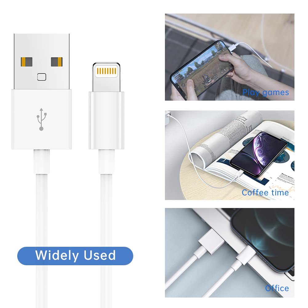 Premium iPhone USB - A to Lightning Charging Cable MFi Certified 2m Each 2 Pack - Freesat Spares