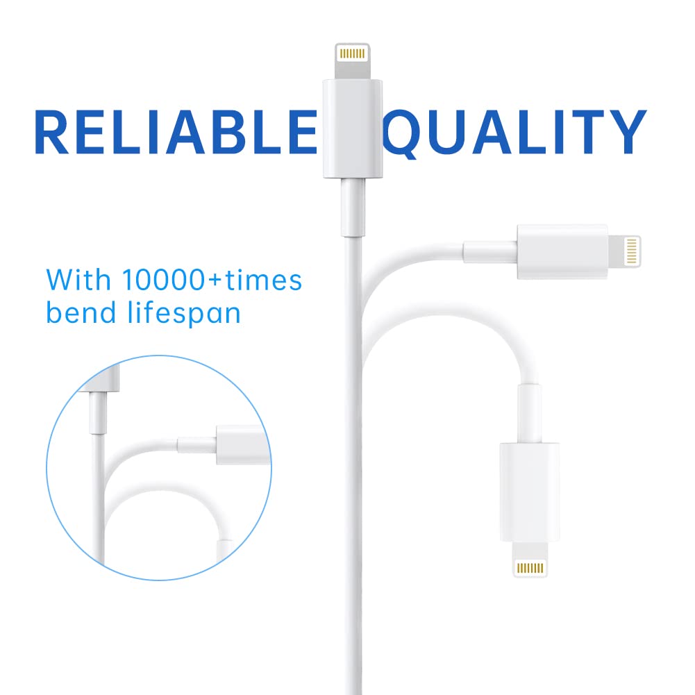 Premium iPhone USB - A to Lightning Charging Cable MFi Certified 2m Each 2 Pack - Freesat Spares