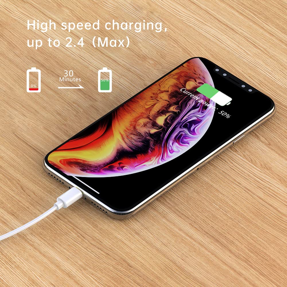 Premium iPhone USB - A to Lightning Charging Cable MFi Certified 2m Each 2 Pack - Freesat Spares