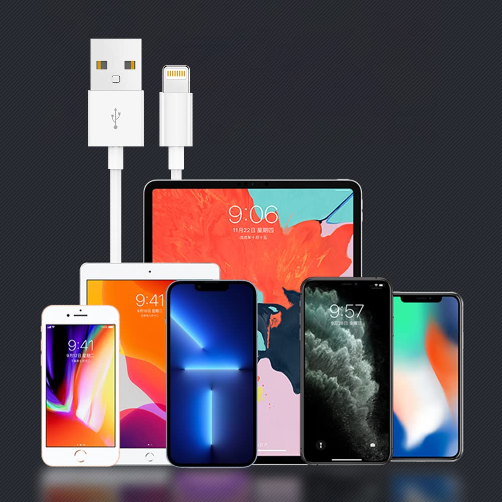 Premium iPhone USB - A to Lightning Charging Cable MFi Certified 2m Each 2 Pack - Freesat Spares