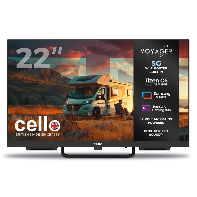 22 inch VOYAGER Plus TV with built-in 5G Wi-Fi ROUTER Cello