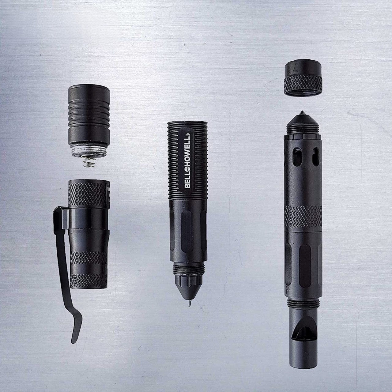 Tac Pen Multi Functional 9 in 1 High Grade Aluminium With Wallet Card Tool 2 pk