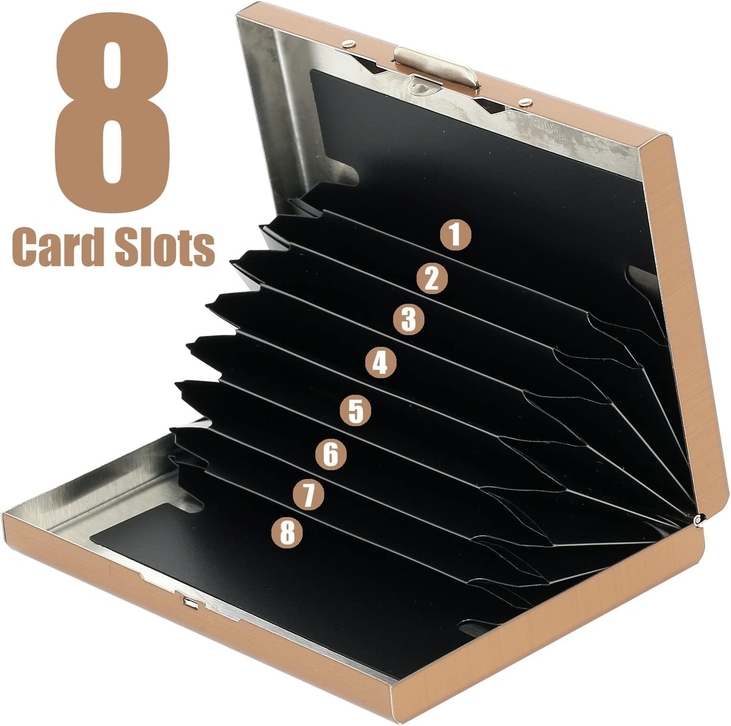 Stainless Steel Credit Card Holder RFID Blocking Slim Credit Card Case 8 Cards - Freesat Spares