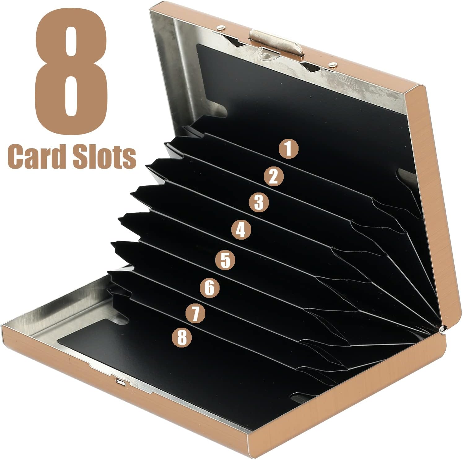 Stainless Steel Credit Card Holder RFID Blocking Slim Credit Card Case 8 Cards - Freesat Spares
