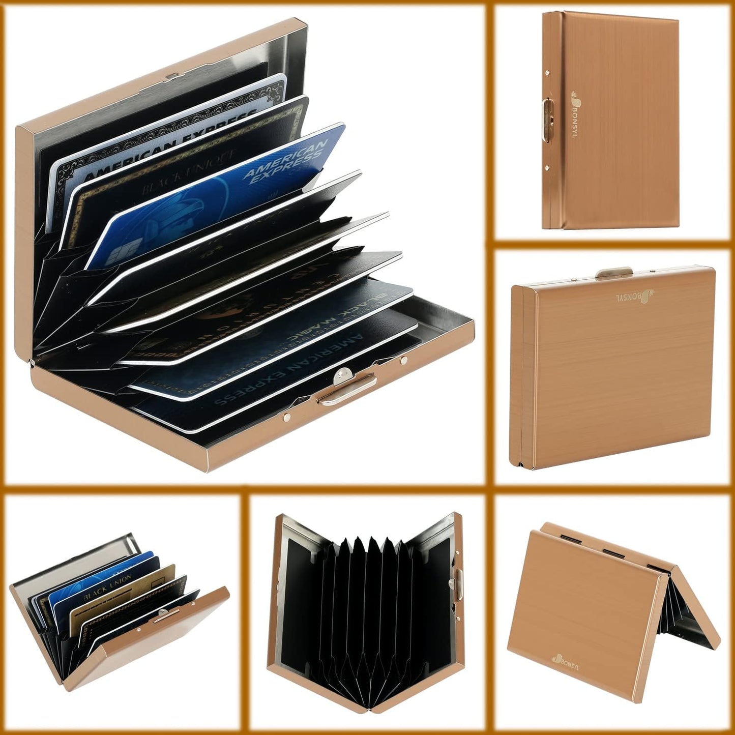 Stainless Steel Credit Card Holder RFID Blocking Slim Credit Card Case 8 Cards - Freesat Spares