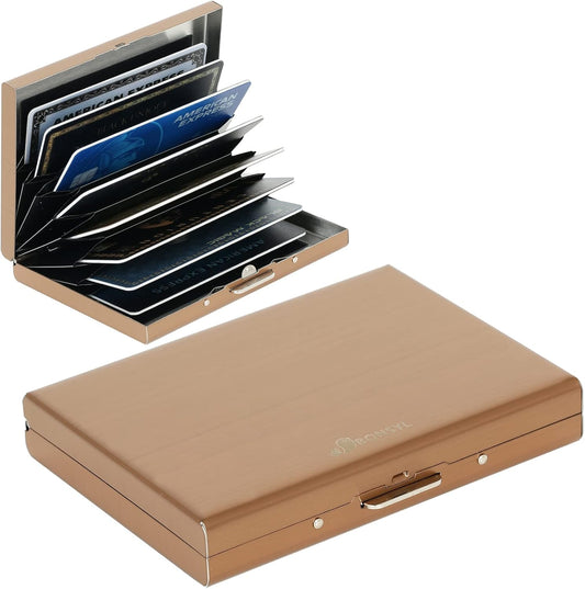 Stainless Steel Credit Card Holder RFID Blocking Slim Credit Card Case 8 Cards - Freesat Spares