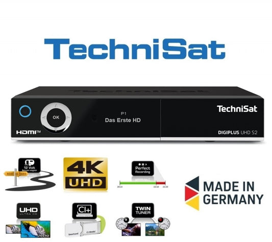 TechniSat DIGIPLUS UHD S2 OLED 4K UHD Twin Tuner Satellite Receiver - Freesat Spares