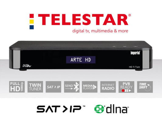 Telestar Imperial HD 7i Twin Satellite with SAT to IP Server and BT - Freesat Spares