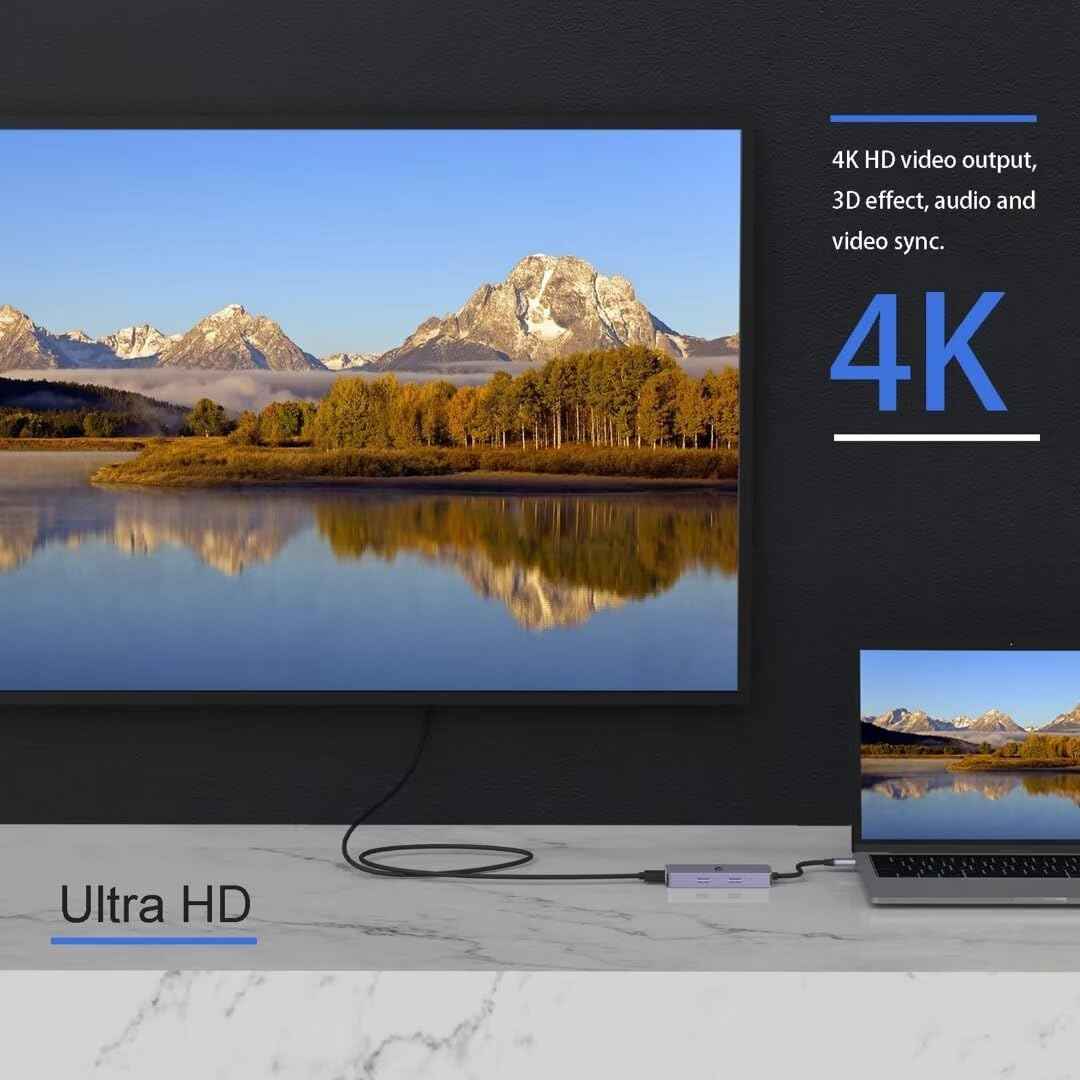 USB C Docking Station 6 in 1 for Mac Pro/Air Dell Surface HP Surface Book etc - Freesat Spares