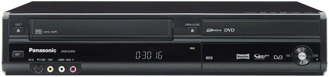 Panasonic Combi HDD VHS Video PVR Recorder DMR-EZ47V With Remote Freeview Tuner HDMI [B-Grade Refurbished] - Freesat Spares