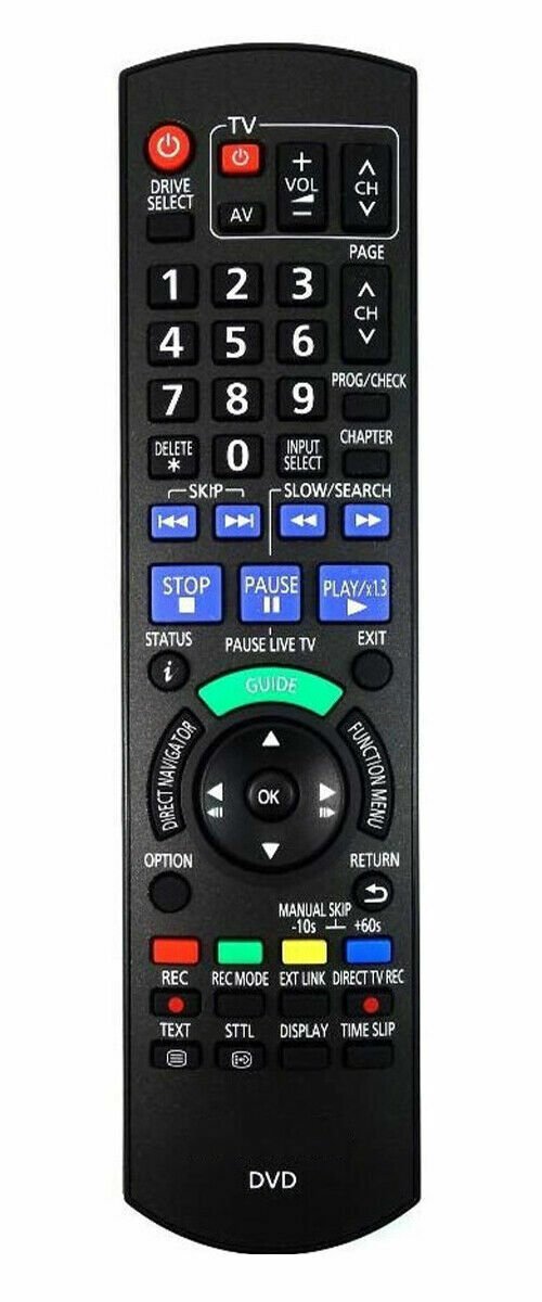 Panasonic Remote Control for DVD Blu-Ray Freesat Freeview Recorders PVR [Brand New] - Freesat Spares